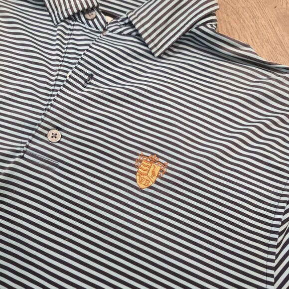 FootJoy presidents cup golf Striped Polo Shirt Blue White Collared short sleeve - Picture 4 of 10